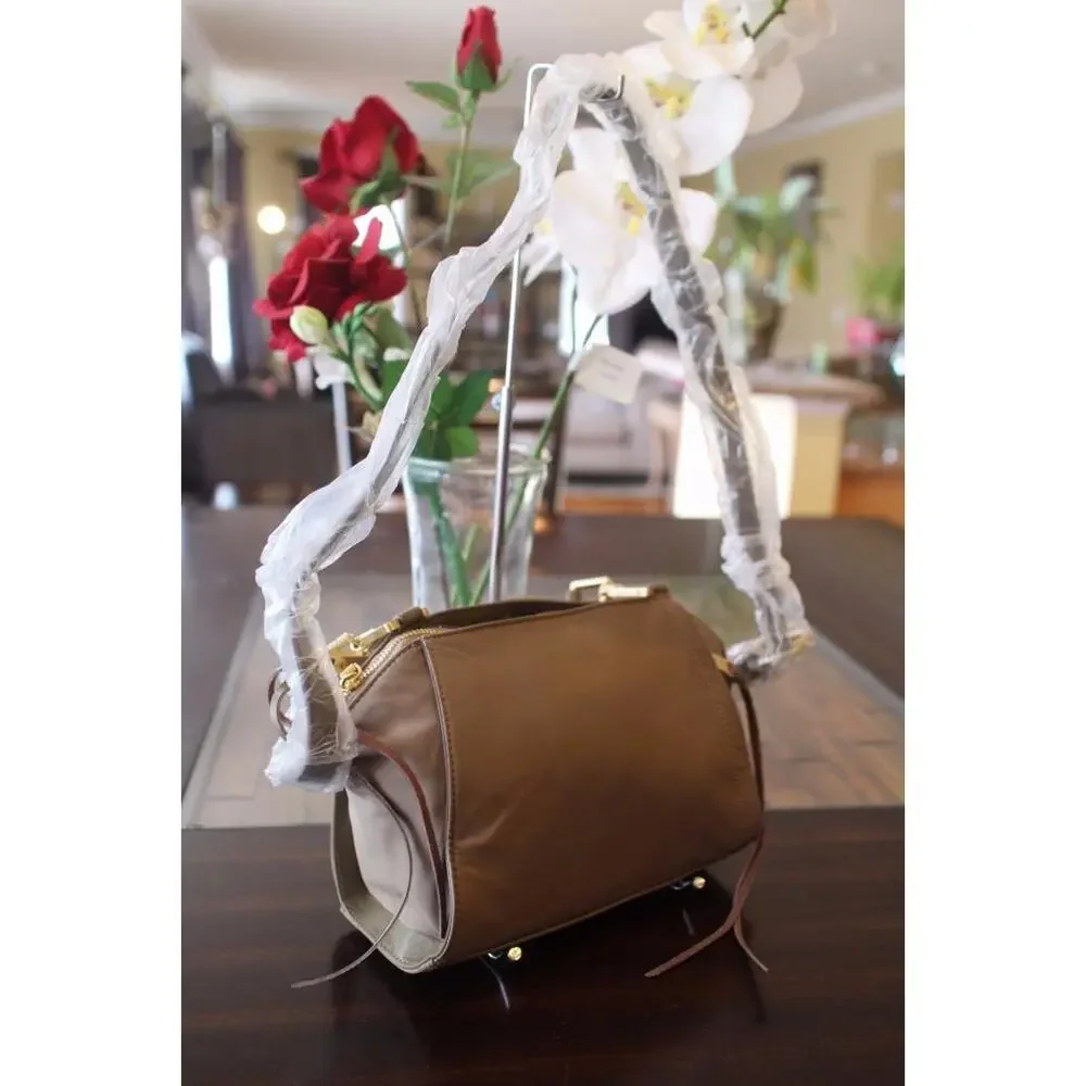 NWOT JPK Paris 75 Light Taupe Leather Nylon Crossbody Bag (300